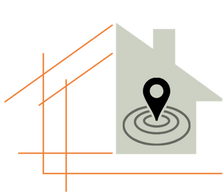 Logo RNH avec un marker map pour le travail d'artisans locaux